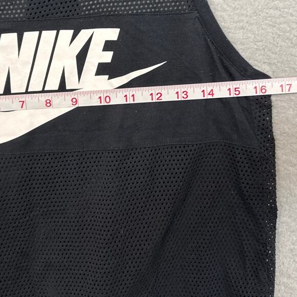 Nike Womens Mesh Racerback Tank Top Black Size S Athlete Casual Athleisure Retro - Picture 4 of 6